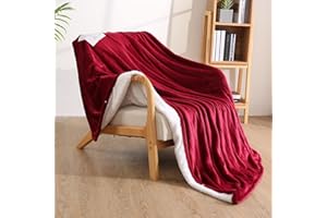 CURECURE Electric Heated Throw Blanket 50" x 60", Soft Flannel Throw Blanket with 4 Heating Levels & 3 Hours Auto Off, ETL Certification and Machine Washable for Home Office Use