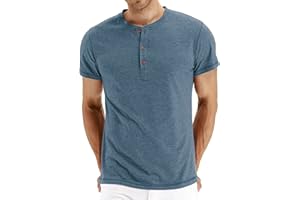 NITAGUT Mens Fashion Casual Front Placket Basic Long/Short Sleeve Henley T-Shirts