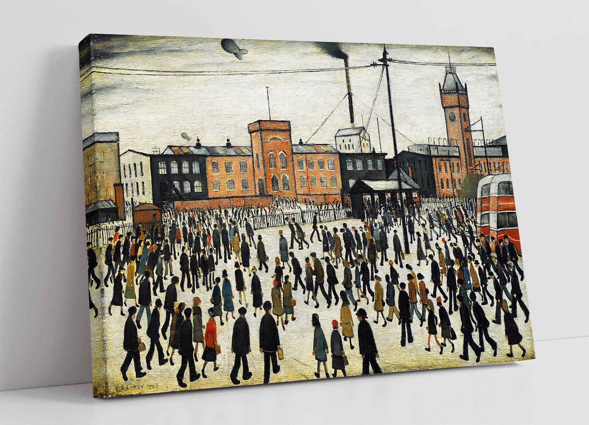 Going to Work CANVAS WALL ART PRINT ARTWORK PAINTING PICTURE Ls Lowry Style (24in x 16in / 60cm x 40cm)