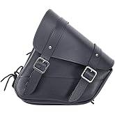 Dream Apparel Motorcycle Swingarm Bag with Black Synthetic Leather, Swing Arm Bag Motorcycle Saddlebag Left Side Tool Bag Fit for Softail/Triangulated Swingarm Models Dyna Low Rider Fat Bob