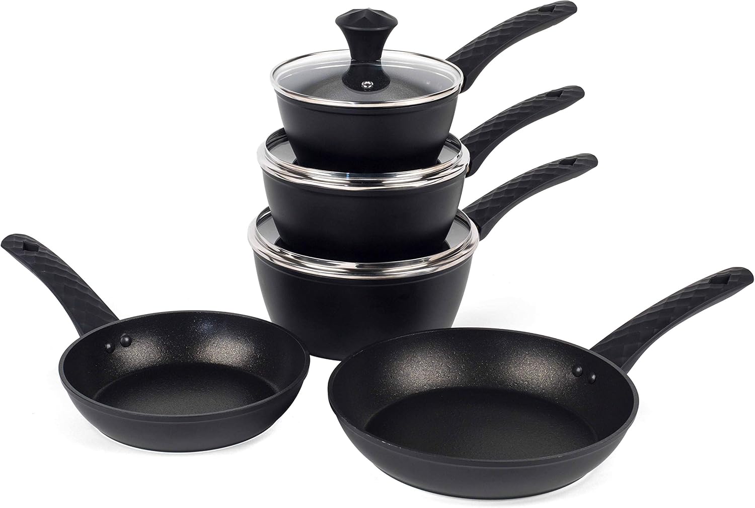 Salter BW07523AR Diamond Tech Gold Edition 5Piece Pan Set, Black
