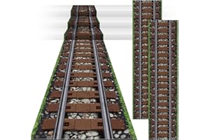 TaoBary 3 Pcs Christmas Express Train Party Decoration Railroad Track Aisle Runner 24 Inch x 10 ft Western Train Party Decorations Wild West Theme Runner Cover for Birthday Indoor Outdoor Supply