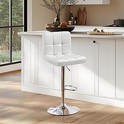 Yaheetech Bar Stools, PU Leather Adjustable Swivel