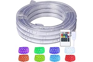 Areful LED Rope Lights, 16.4ft Flat Flexible RGB Strip Light, Color Changing, Waterproof for Indoor Outdoor Use, Connectable Decorative Lighting, 8 Colors and Multiple Modes