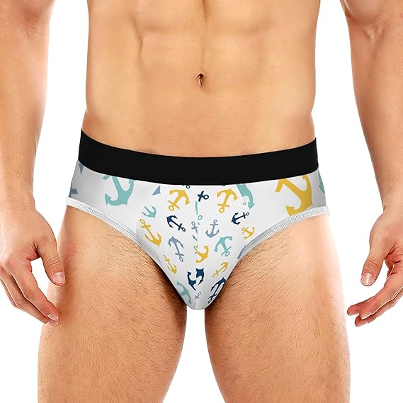 Bulge Pouch Hombres Calzoncillos con temática náutica Anclas Azules