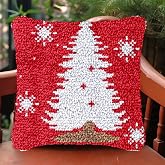 BYH Latch Hook Pillow Cover Kit - DIY 17x17in Pre-Printed Pattern With Zipper