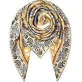 SHIROUYU 100% Mulberry Silk Scarf 43" Large Square Scarf Large Shawl - Women's Silk Oversized Headband - With Gift Packed
