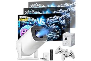 P40 Pro Mini Projector 36000+ Games 14 Emulators,Android 11 Gaming Projector with Controllers,Auto Focus Portable Projectors 