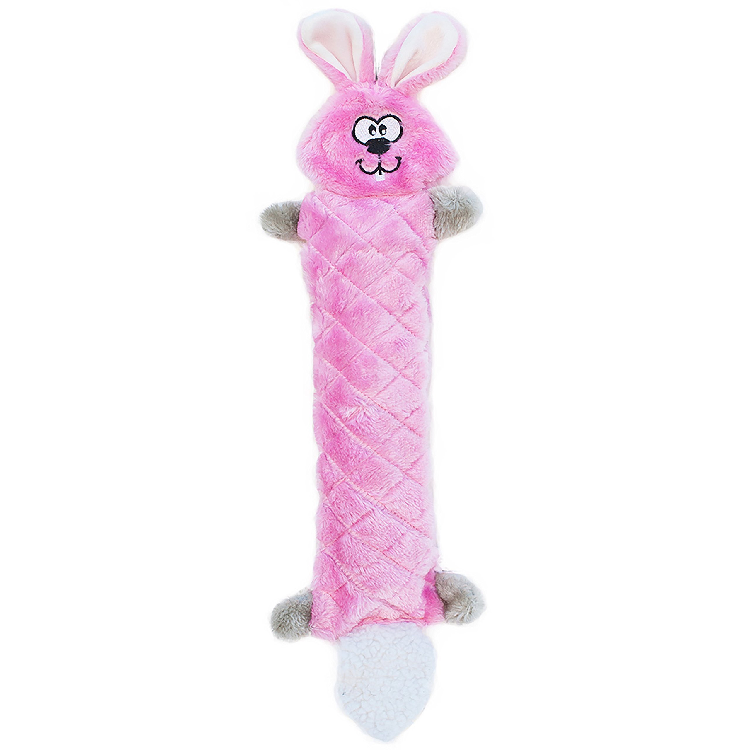 ZippyPaws - Jigglerz Tough No Stuffing Squeaky Plush Dog Toy with Crinkle Head and Tail - Bunny — image 1