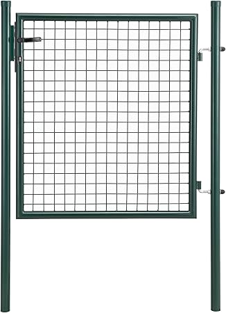 Pro Tec Gartentur 150x106 Grun Gartentor Zauntur Gartenpforte Gartenzaun Tur Amazon De Kuche Haushalt