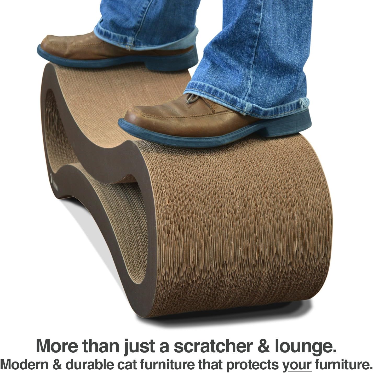 PetFusion Cat Scratcher Lounge - Walnut Brown, 1 Level (PF-CL1) : Pet Beds : Pet Supplies
