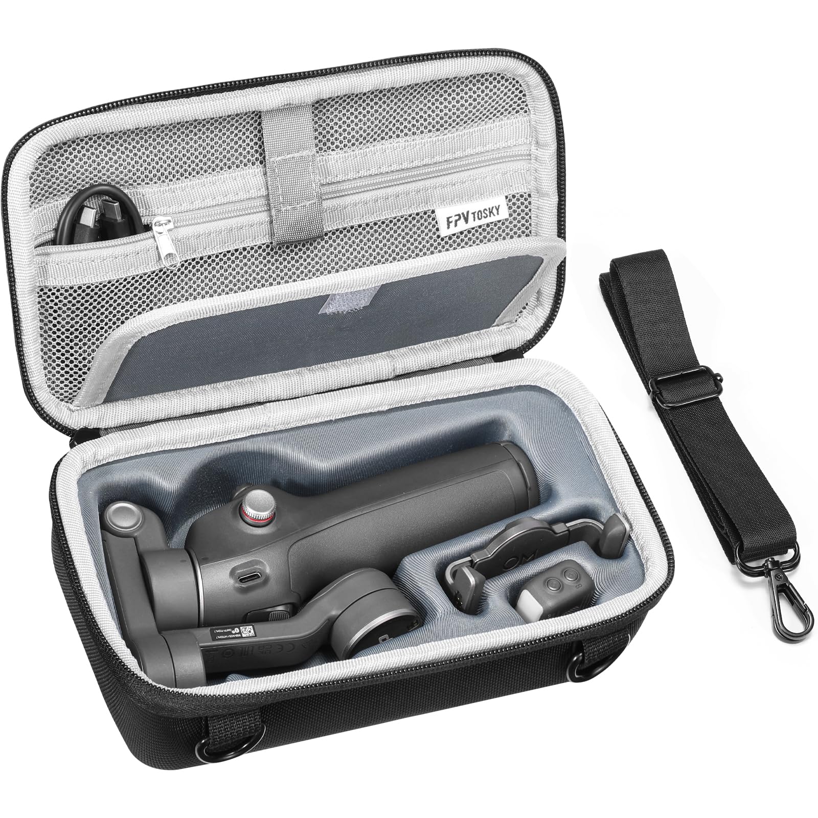 Photo 1 of FPVtosky Case for Osmo Mobile 7P, Nylon Portable Storage Shoulder Bag for DJI Osmo Mobile 7 pro Gimbal Stabilizer Accessories, Black [Case Only]