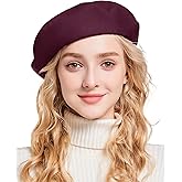 Umeepar Women French Beret Hat Reversible Double Layer Hat Solid Color