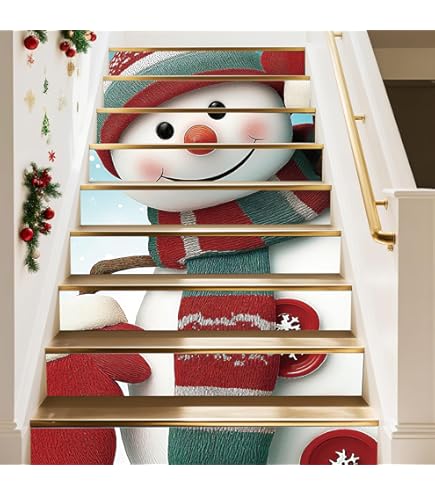 3D Santa Claus Self-Adhesive Stair Stickers Merry Christmas Removable Stair Rise