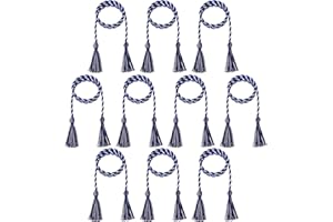 D DODOU 10 Pieces Graduation Cords Polyester Graduation Honor Braided Cords with Sewing Tassels for Bachelor, Master, Doctor 68" Long (Royal Blue White)