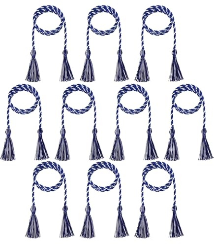 Rcanedny 10-Pack Graduation Honor Cords - Braided With Tassels, 67 Inches, Multiple Colors For Ceremonies & Photos