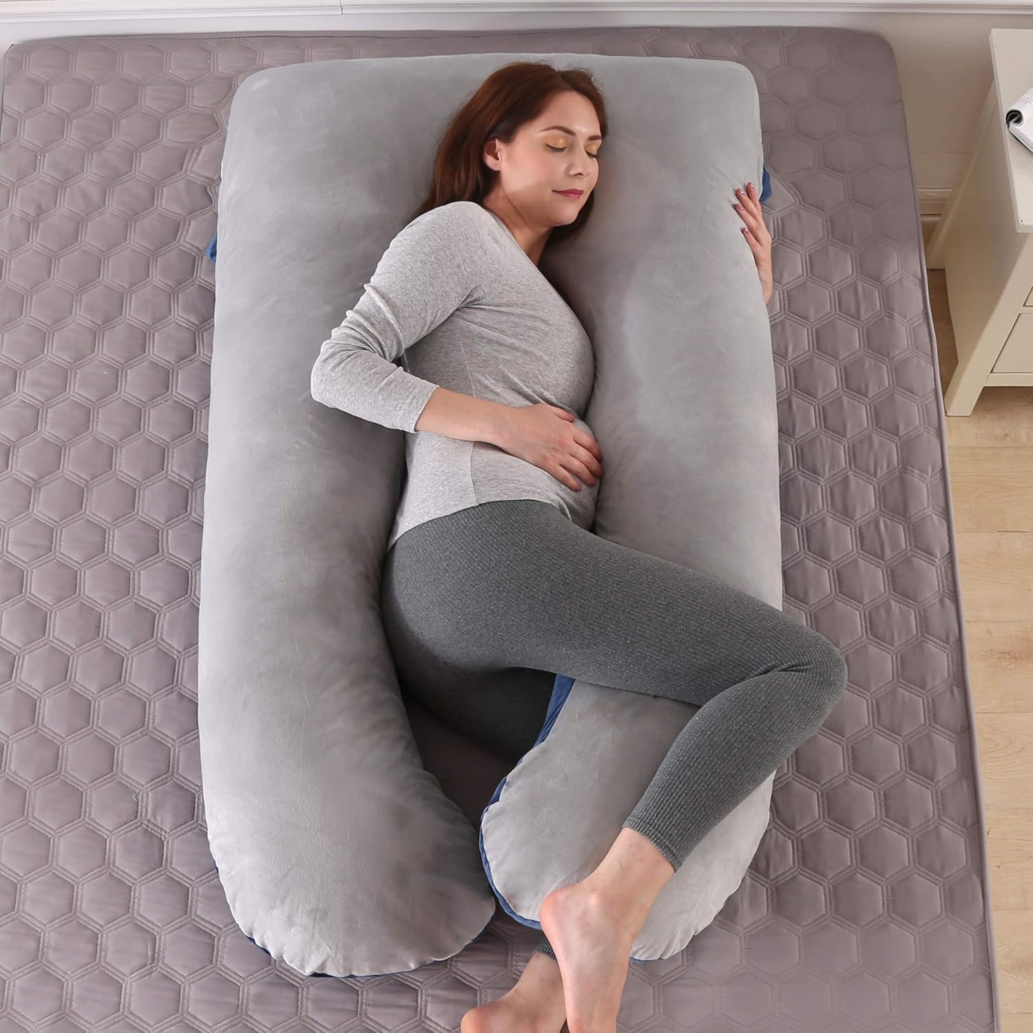 Amagoing 57 inches Pregnancy Pillow, U Shaped Maternity Full Body Pillow for Women with Hip, Leg, Back Pain, Washable Jersey Cover Included: Home & Kitchen
