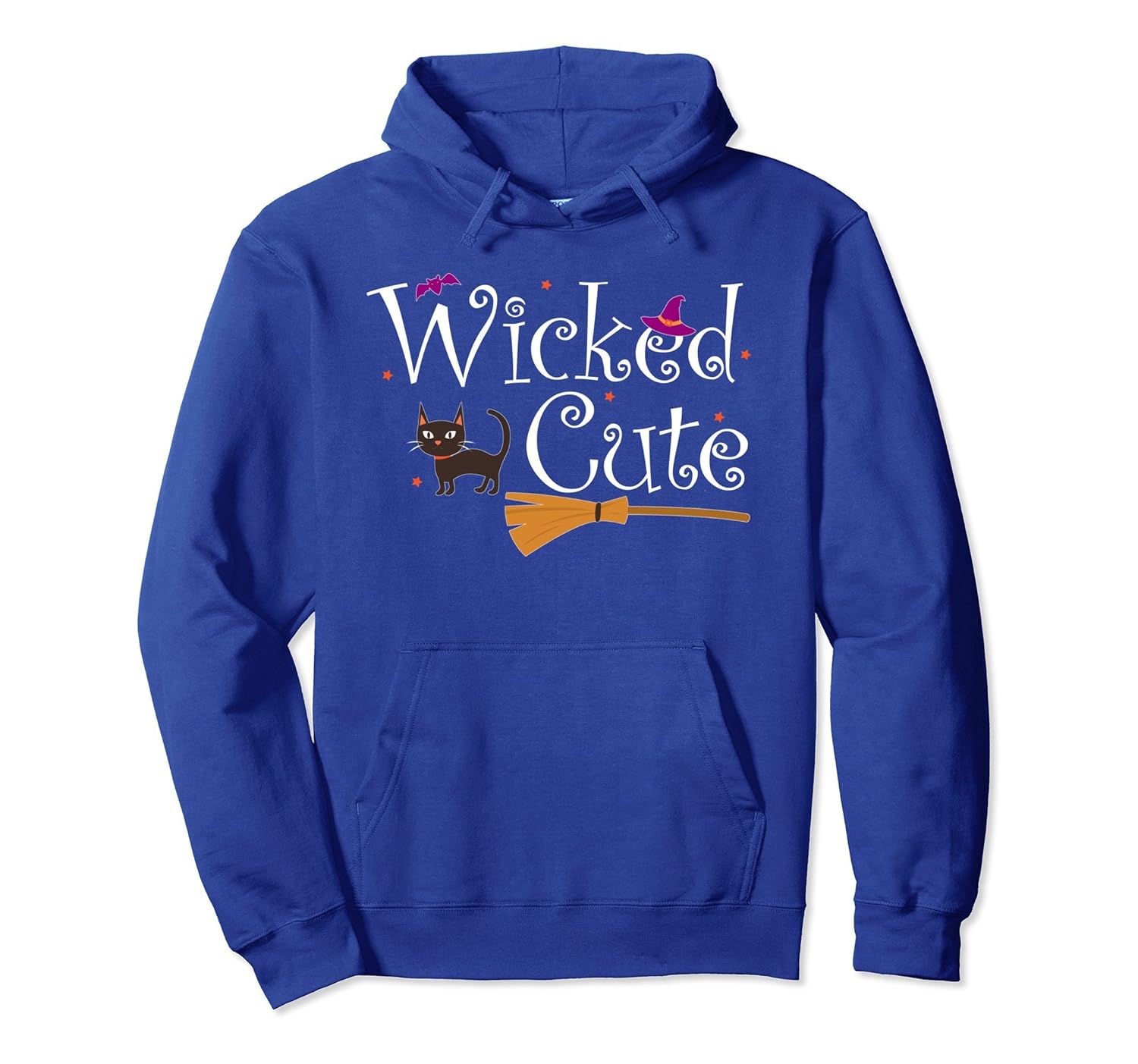 WICKED CUTE Funny Halloween Hoodie Cute Cat Witch Broom- TPT