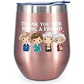 ATHAND Thank You for Being a Friend Gifts for Best Friend, Friendship Gifts for Women 12oz Wine Tumbler Coffee Cups (Pack of 1)