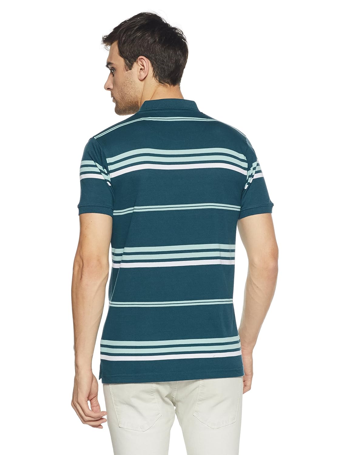 get in men's striped regular fit polo