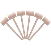 MIHEY 6 Pack Wooden Crab Mallets Seafood Hammer Lobster Cracker, Hardwood