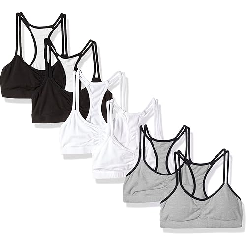 Fruit of the Loom Girls' Cotton Spaghetti Strap Sport Bra