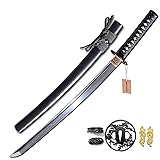 MURASAME Wakizashi Sword Real Hamon T10 Steel Clay