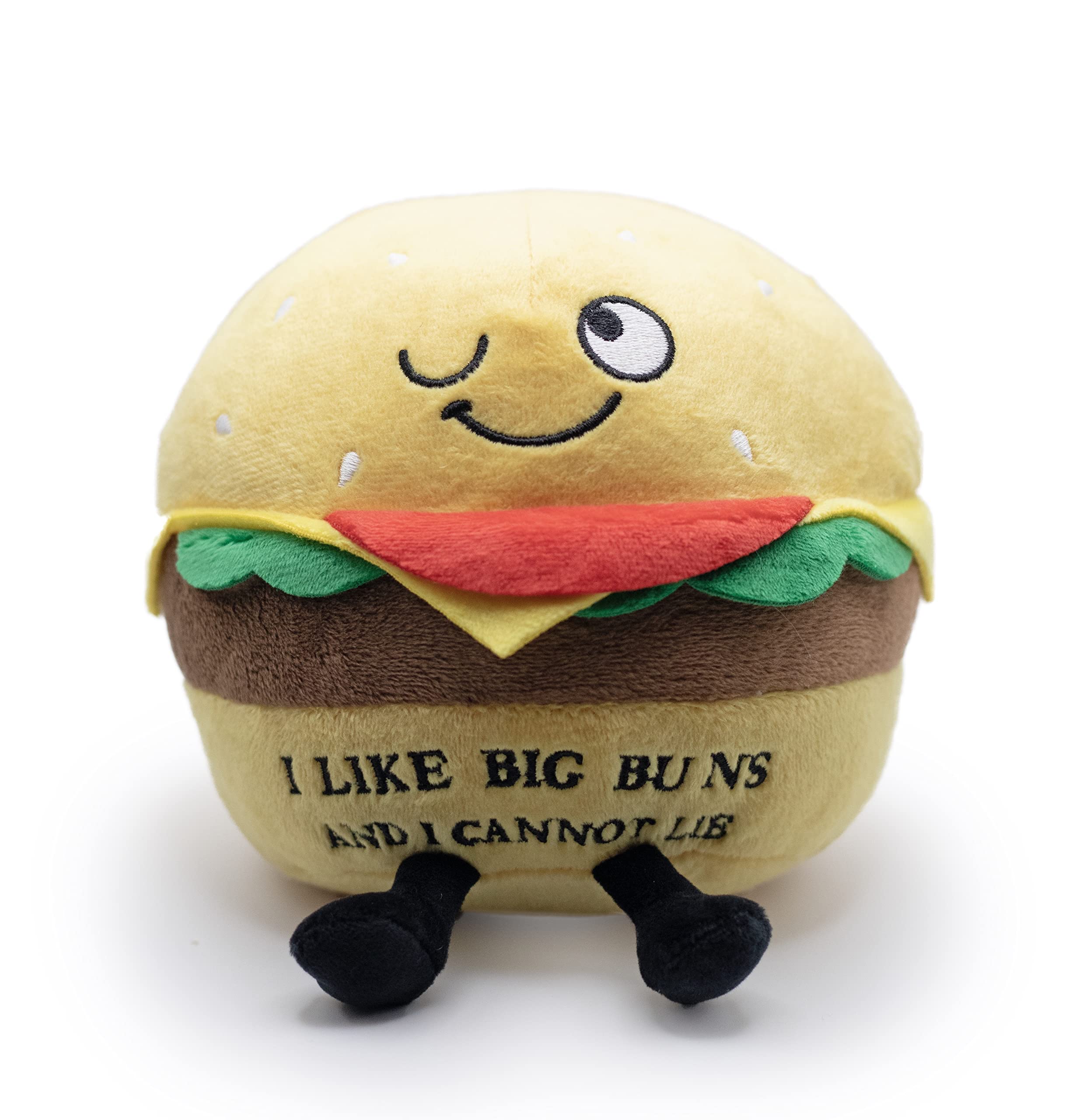 Punchkins I Like Big Buns and I Cannot Lie Adult Hamburger Theme Foodie Plushie