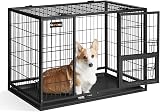 Feandrea Heavy-Duty Dog Crate 92.5 x 57.5 x 64 cm Double Doors Black