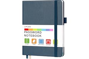 Password Book with Alphabetical Tabs, UpUGo Internet Address and Password Keeper Notebook for Computer & Website Logins, Medium Compact Size, Navy Blue