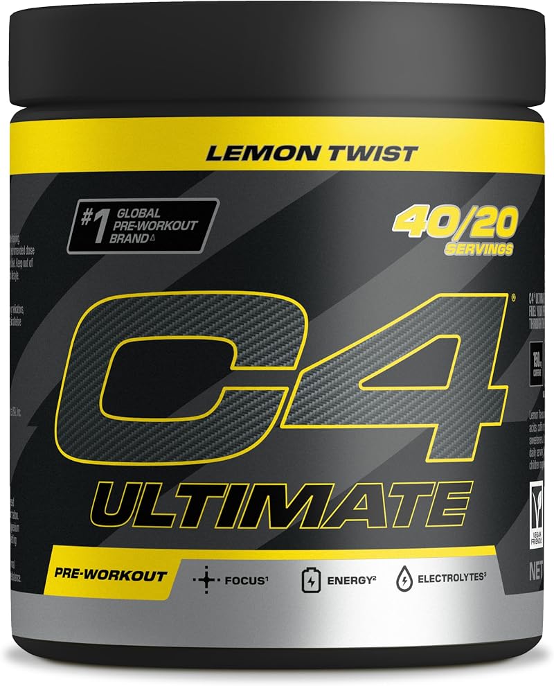 Cellucor C4 Ultimate Lemon Twist Pre Workout 20 Servings 300mg Caffeine 6000mg