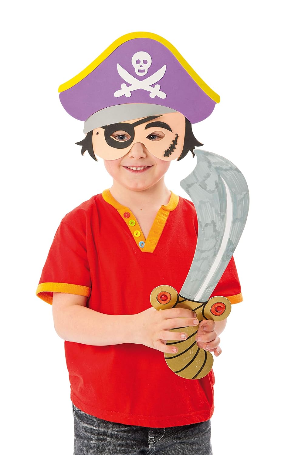 Baker Ross ET131 Pirate Mask Kits (Pack of 4), Assorted, 25 cm - Image 3