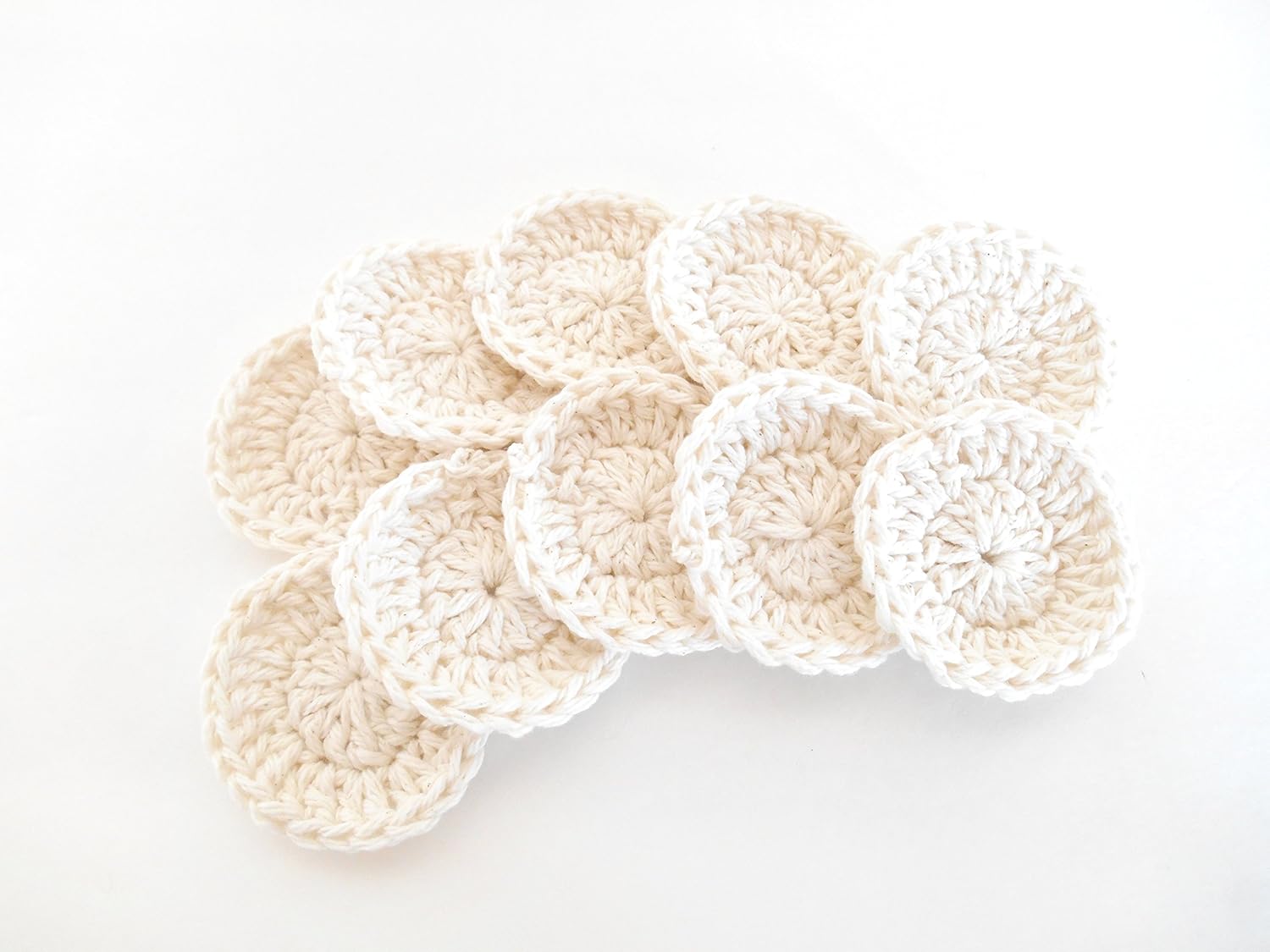 Crochet Cotton Facial Rounds, Set of Ten Handmade