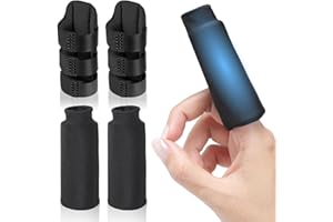 Wisesso Trigger Finger Splint and Finger Ice Pack, 2+2 Set, Reusable Finger Ice Sleeves for Pain Relief, Finger Brace Fits for Middle/Ring/Index/Pinky Finger- Left and Right Hand, Black, 4pcs