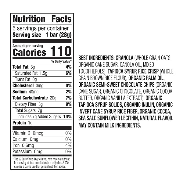 ANNIE’S GLUTEN FREE CHEWY GRANOLA BARS, DOUBLE CHOCOLATE CHIP, 5 BARS, 4.9 OZ