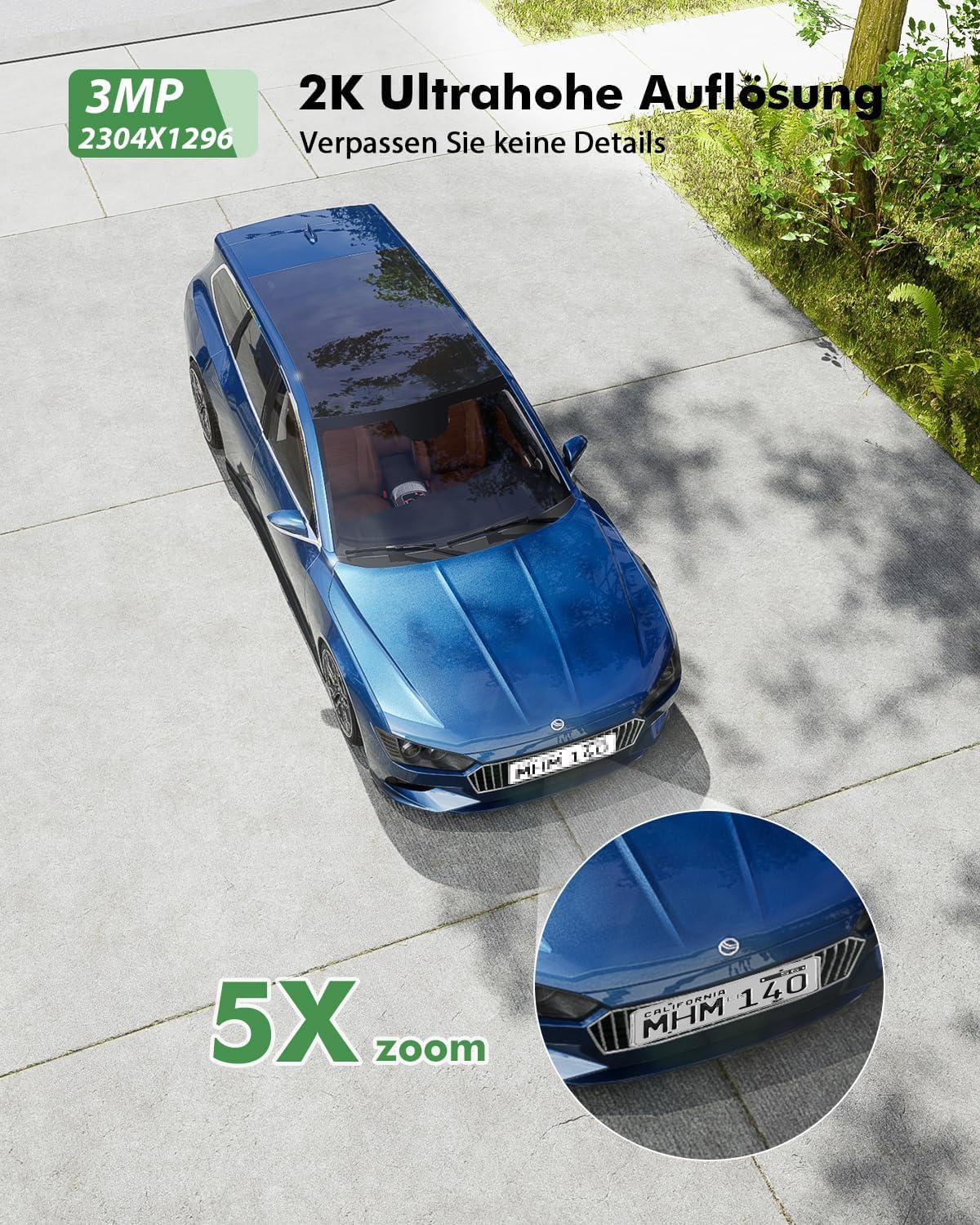 YESYAMO 2K Überwachungskamera Aussen Akku, 355°/90° Pan Tilt WLAN Kamera mit Farbnachtsicht, solar Kamera Überwachung außen, PIR Bewegungsmelder, IP66, Cloud/SD Storage, 2-Wege-Audio, 2,4 GHz WLAN 5