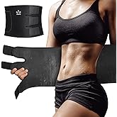 Waist Trimmer for Women Belly Fat, Sweat Waist Trainer Stomach Wraps for Weight Loss, Exercise Sweat Bands, Sauna Belts Black