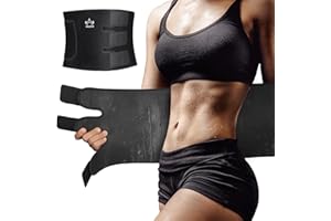 VIMUSFUN Waist Trimmer for Women Belly Fat, Sweat Waist Trainer Stomach Wraps for Weight Loss, Exercise Sweat Bands, Sauna Belts Black