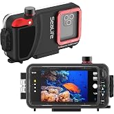 Sealife SportDiver Underwater Smartphone Housing &ndash; Dive to 130', Waterproof Photography, Easy Camera Controls, with Leak Alarms, Fits Most Phones