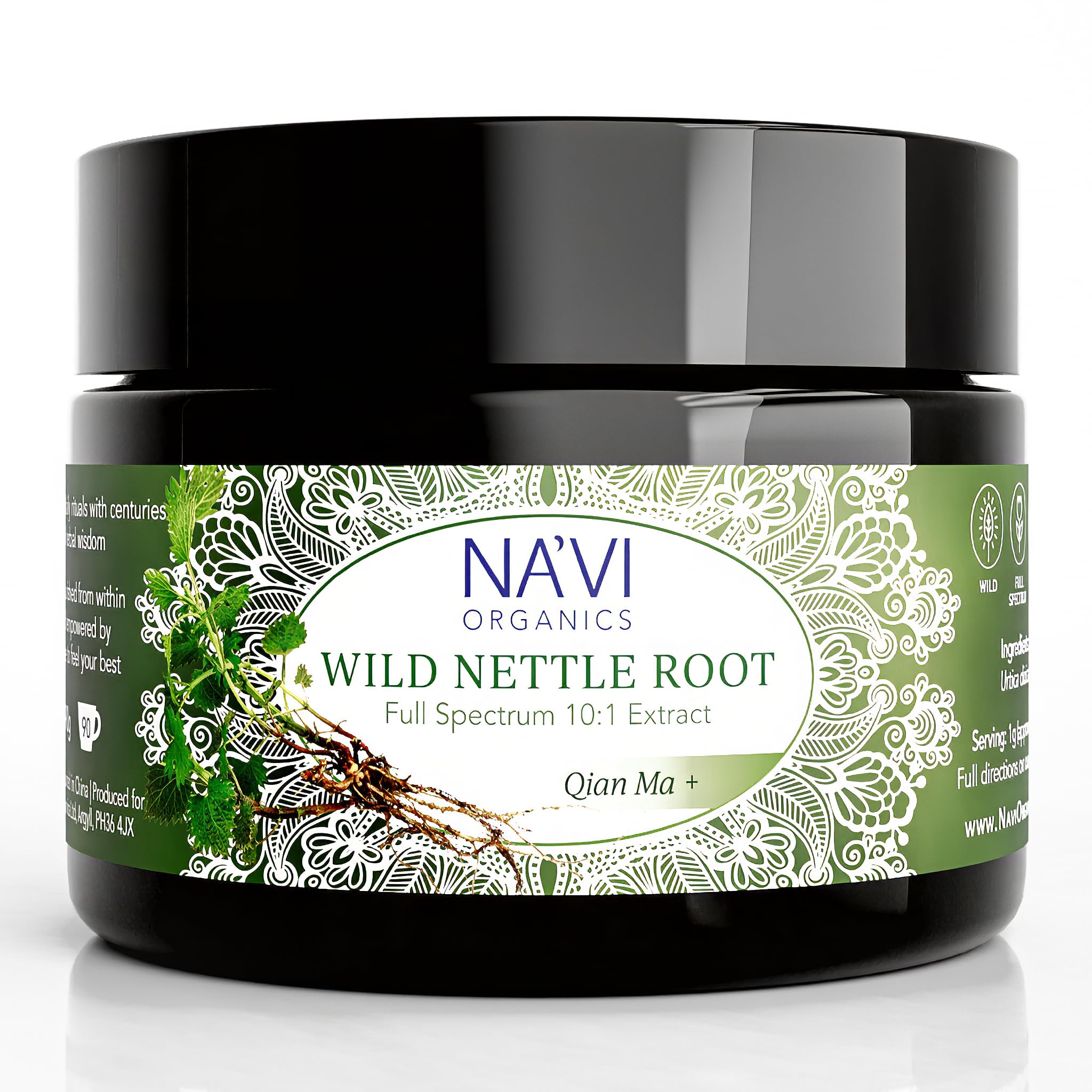 Na'vi Organics Wild Nettle Root Extract Powder - Wild harvested, Full Spectrum Powder, 90 g