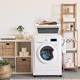 Denny International 67L Large Folding Laundry Basket White Grey Rectangular view 6