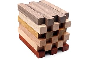 DICHA Wood Pen Blanks for Turning-Pen Blanks for Woodturning Burl-Black Walnut,Hard Maple,Merbau,Cherry,Beech,African Padauk-3/4" x 3/4" x 5" (30 Pack)