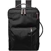 Fossil Men's Buckner Fabric Small Convertible Travel Backpack and Briefcase Messenger Bag, Black, (Model: MBG9475001)