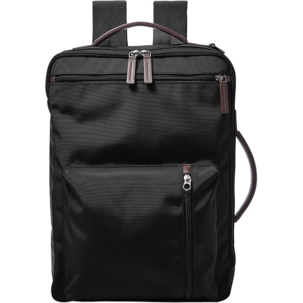 Like New Fossil Estate Black Nylon Canvas & Leather Rucksack Utility Backpack Amazon.com: Fossil Men main image 4