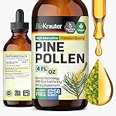 BIO KRAUTER Pine Pollen Tincture - Pine Pollen Powder Liquid Extract for Immune Support - Alcohol & Sugar Free Natural Herbal Supplement - 4 Fl.Oz.