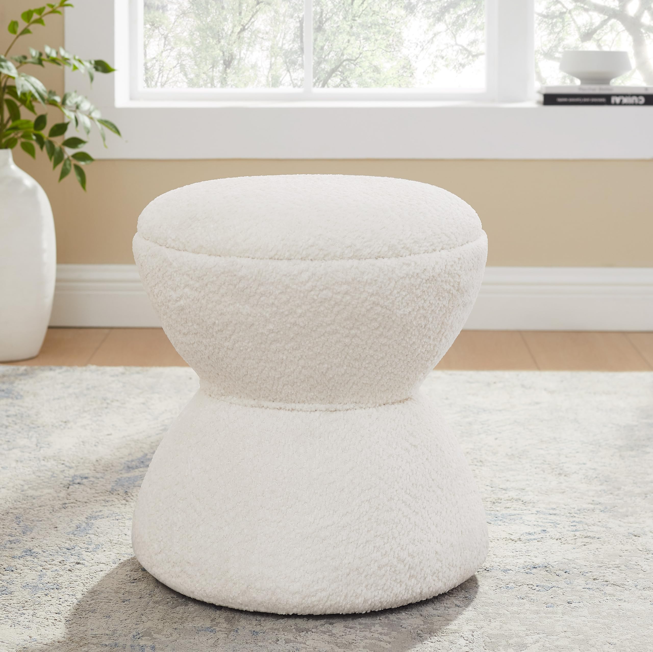 VANOMi Multi-Functional Boucle Ottoman, Vanity