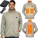 Weston Men's Heated Fleece Jacket, 4 Heating Zones, 7.4V, 4800 mAH Rechargeable Battery, Adjustable Heat Levels