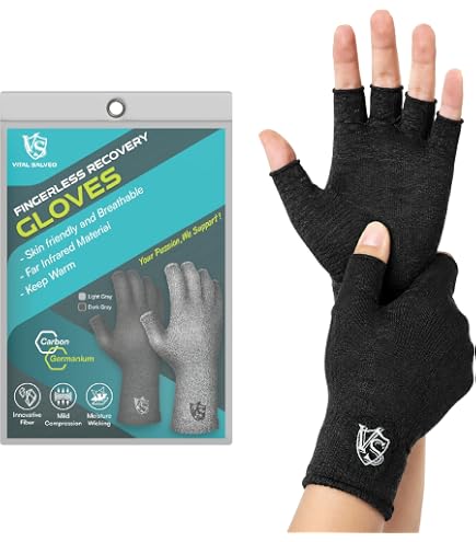 vital handschuhe Salveo-Fingerless Compression Arthritis Gloves-Relieve Pain Carpal Tunnel Computer Typing for Men and Women Daily Support (1 Pair)-Dark Grey-XL : Health & Household Women's Gloves slip breathable joint hands Wähle deine Farbe::Frost White Puky Cyke 16-1 Alu