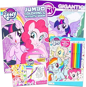 Amazon Com My Little Pony Coloring Book Super Set With Stickers 4 Mlp Books Over 375 Pages And 75 My Little Pony Stickers Total Featuring Rainbow Dash Fluttershy Pinkie Pie And More