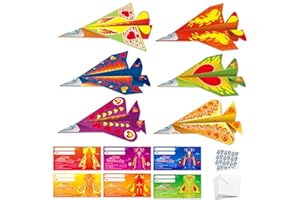 GMEMNOV Valentines Day Cards for Kids Classroom - 30 Pack Paper Airplanes Valentines Day Cards with Envelopes, Valentines Gif